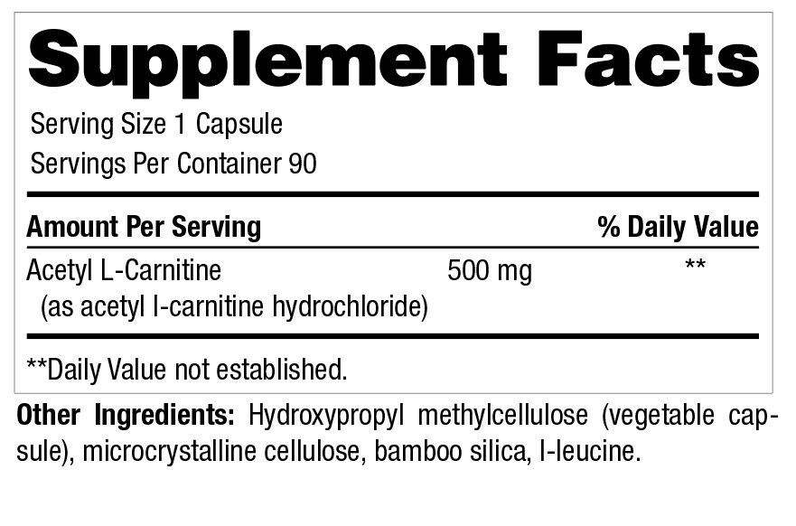 acetyl l carnitine and hypothyroidism Acetyl L Carnitine (formerly Carni-Sorb) 120 V-Caps - Pharmex Direct